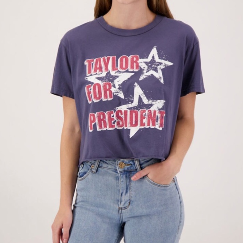 Originality Taylor For President Starry Crop Tee